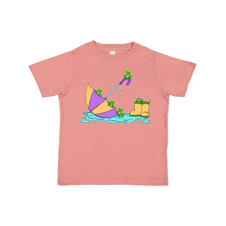

Inktastic Cute Frogs in a Umbrella with Boots Gift Toddler Boy or Toddler Girl T-Shirt