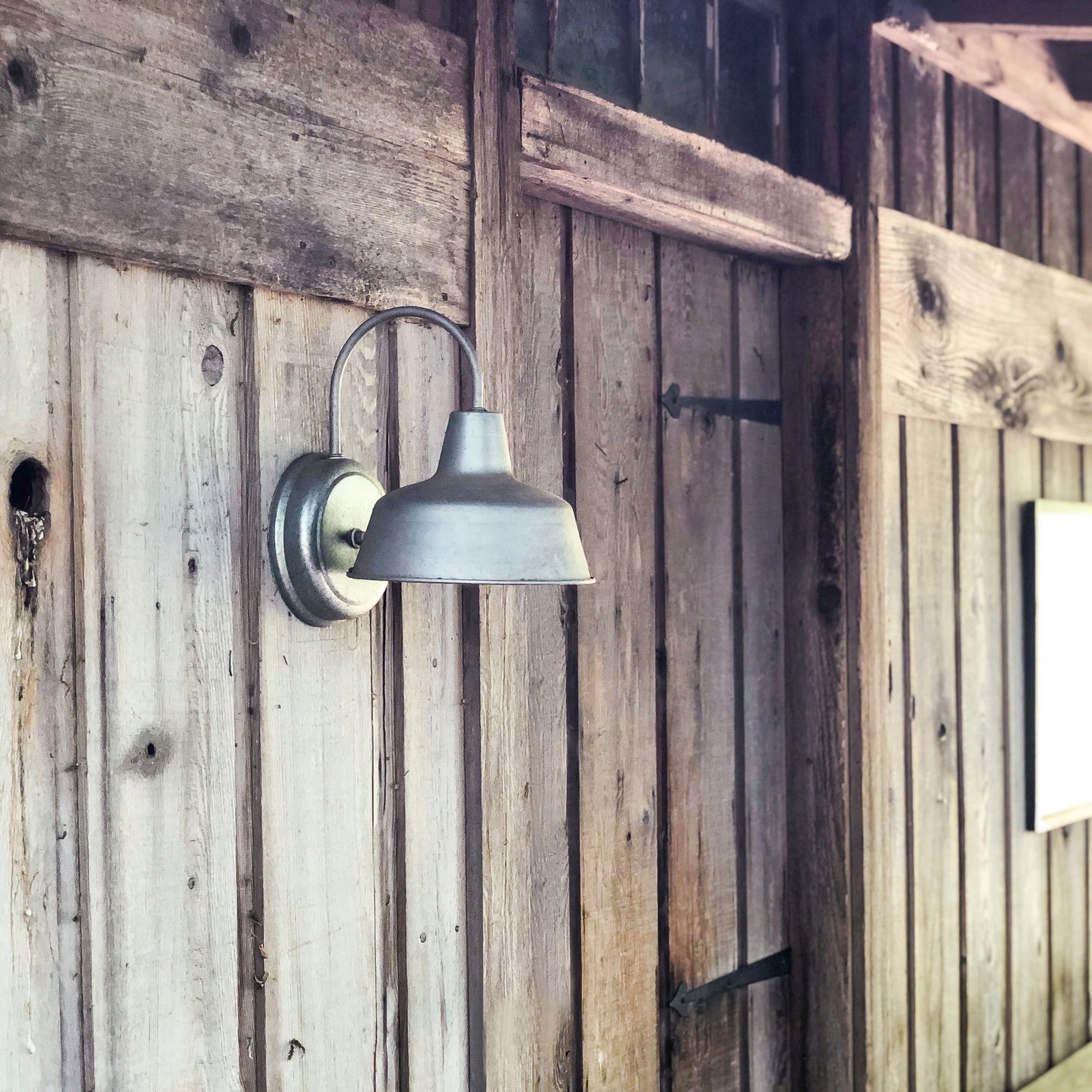 Design House Mason Barn Light Indoor/Outdoor Wall Mount Modern Industrial Farmhouse Wall Light 10-inch, Galvanized Paint