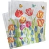 20-ct 13x13 Tulip Napkins | Valentine Napkins Floral Napkins | Decorative Napkins for Decoupage | Lunch Napkins Cocktail Dinner Paper Napkins Disposable for Mother's Day Wedding Birthday Tea Party