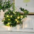 thumbnail image 2 of Dalrosia LED Leaf Garland Vine String Light Wedding Party Christmas Holiday Patio Decoration Battery Operated Warm White Light, 2 of 6