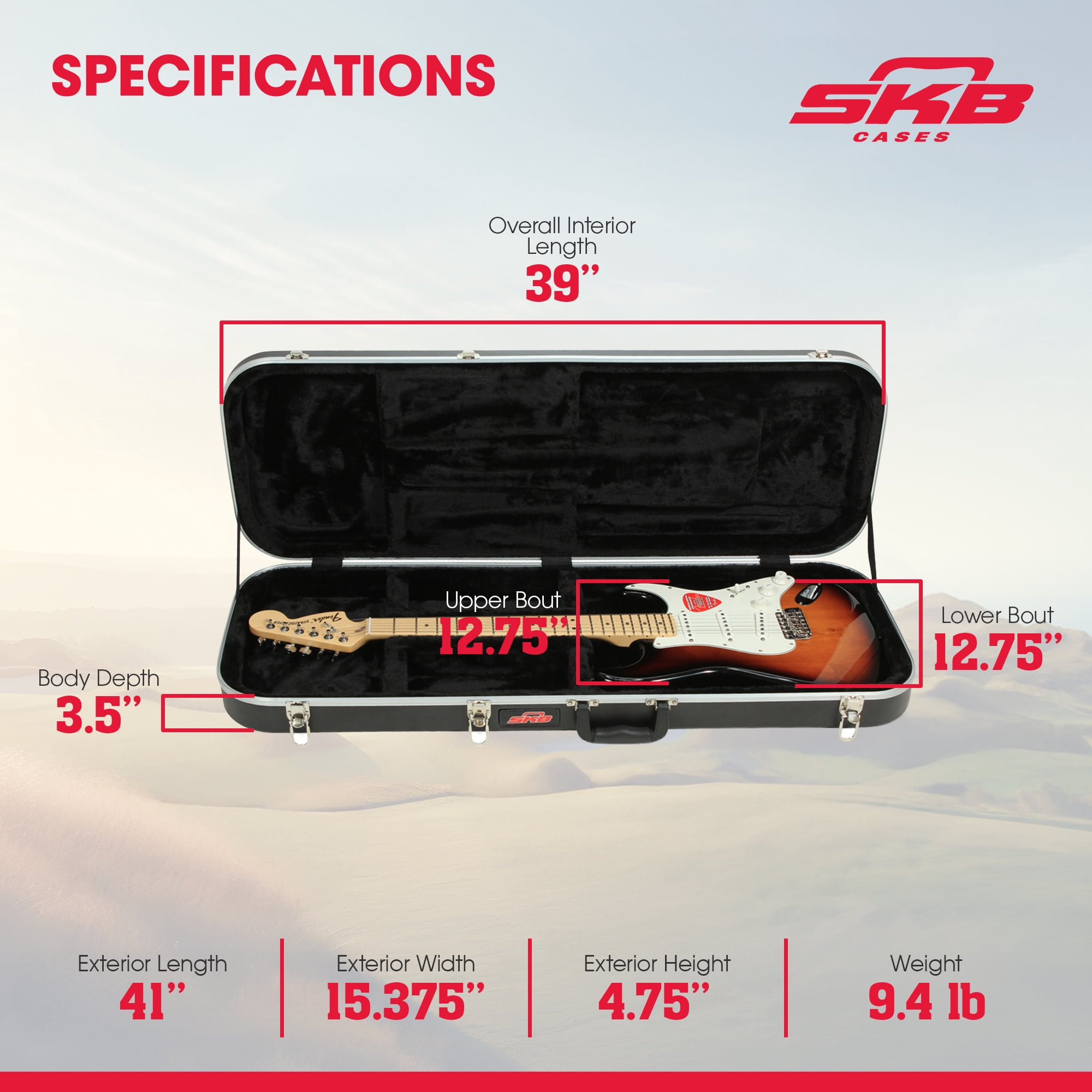 ELECTRIC GUITAR CASE standard latches and handle