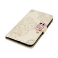thumbnail image 4 of Feishell iPhone 12 Case, iPhone 12 Pro Case Owl Pattern Glitter Sparkly Gems Shockproof PU Leather Wallet Cover Flip Stand Card Slots Magnetic Diamond Bling Folio Case for iPhone 12/12 Pro, Gold, 4 of 7