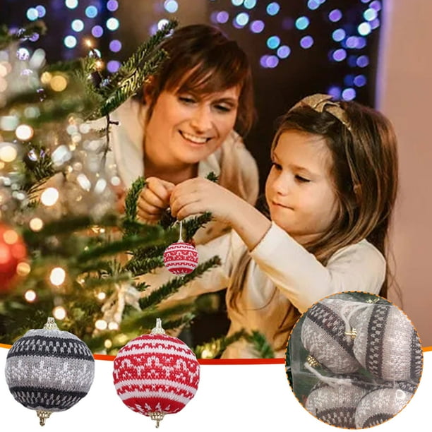 Xihbxyly Bolas Navideñas de Punto, Adornos de Lana Irrompibles, Juego de 12 Piezas para Decorar El Árbol, Cálido Toque Festivo, Perfectas para El Hogar y La Oficina, Tamaño de 7 Cm, Material Duradero