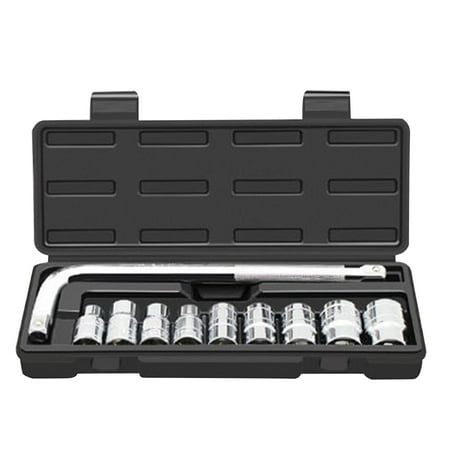 

10 In 1 Tire Change Kit 1/2 Drive Impact Socket Set 8‑24mm Sockets Wrench