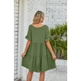 thumbnail image 6 of Anbech Women's Tiered Mini Dress V-Neck A-Line Ruffle Dress Pleated Flowy 2025 Dresses, 6 of 6