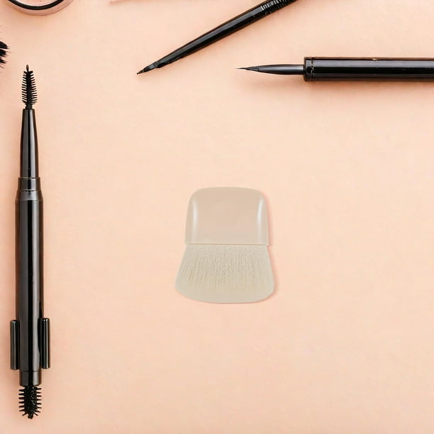 unbranded Brocha De Maquillaje Compacta Beige Para Polvo Y Blush Con Suaves Y