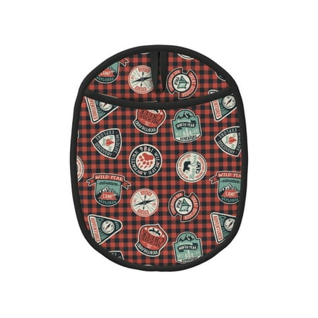 

Lukts Mountain Adventure Badges Print Silicone Pot Mat Mitten With Hanging Loop Heat Resistant Oven Mitts Non-Slip Bbq Baking Smoking Potholders