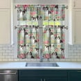 thumbnail image 3 of Dog Print Kitchen Curtains 36 Inch Short - 3 Panel Set, Cute Puppy & Floral Design, Rod Pocket Pet Lover Curtains 100% Polyester, Paw & Bone Pattern for Kitchen, Living Room, Bedroom, Easy Wash, 3 of 6