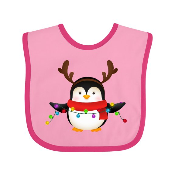 Inktastic Penguin Xmas Boys or Girls Baby Bib