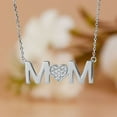 thumbnail image 2 of Collar con colgante JeenMata MOM - Diamante - Piedra natal de abril - Chapado en oro blanco, 2 of 9