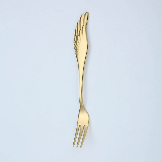 Dvkptbk Decorative Products Stainless Steel Fruit Fork Dessert Coffee Spoon Pedestal Dinner Fork Spoon Kitchen Gadgets