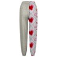 thumbnail image 2 of Gibobby pantalones de vestir mujer cintura alta Pantalones deportivos informales con cordón y estampado digital de amor con sueltas para mujer (Beige, M), 2 of 4