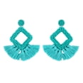 thumbnail image 1 of Laklulu Pendientes de borla con cuentas para mujer, pendientes hechos a mano, pendientes bohemios con flecos colgantes para mujer, idea de regalo para hermana, mamá y amiga, 1 of 2