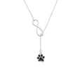 thumbnail image 2 of Delight Jewelry Silvertone Medium Black Paw Silver tone Elegant Infinity Lariat Necklace, 2 of 4