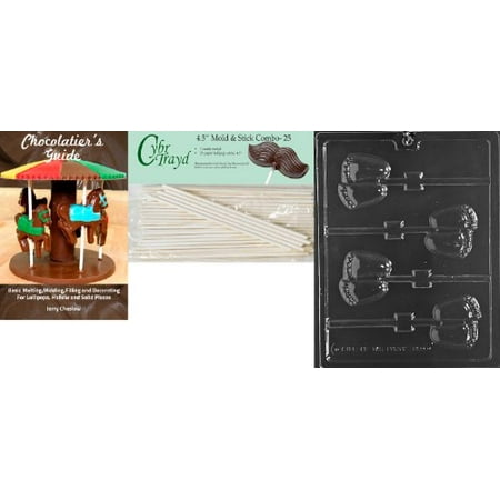 Baby Feet Lollipops - Cybrtrayd 'Chubby Baby Feet Lolly' Baby Chocolate Candy Mold with 25 4.5-Inch Lollipop Sticks and Chocolatier's Guide