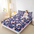 thumbnail image 3 of Manfei Cartoon Butterfly Floral Bed Sheets,Heart Leaf Full Size Sheets,4 Pieces,1 Flat Sheet,1 Fitted Sheet and 2 Pillowcases, 3 of 6