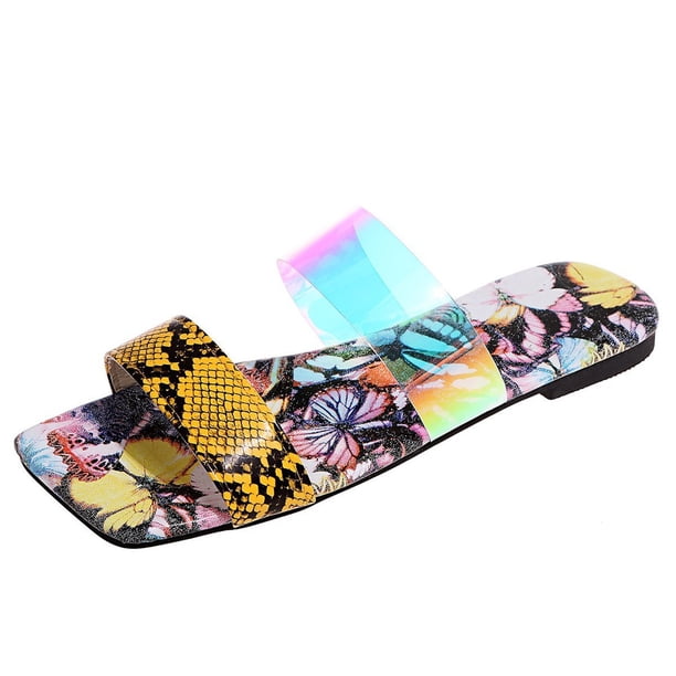 Amzcrzy Zapatos de mujer,Zapatos de mujer,Zapatillas de mujer, Sandalias de mujer, moda de verano, zapatos de playa de leopardo, sandalias de tacón plano Sandalias Mujer Zapatillas De Casa