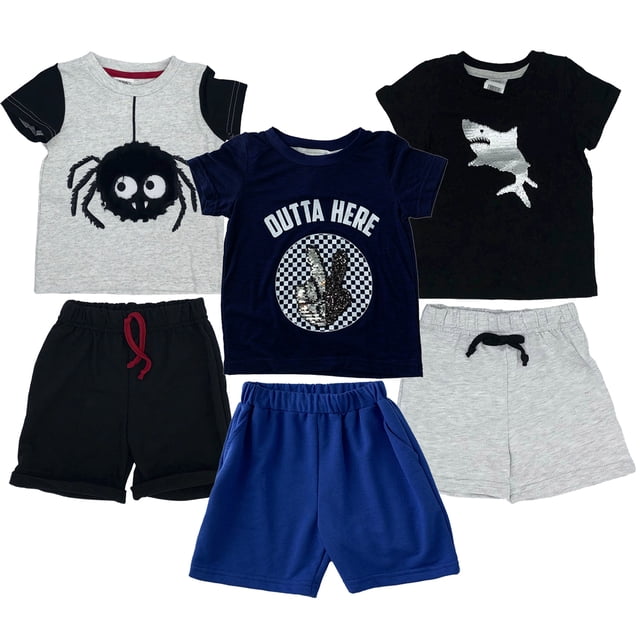 Kit 3 Conjuntos Kiss Niño (Playera y Short) Kiss Playeras y Polos para Niños