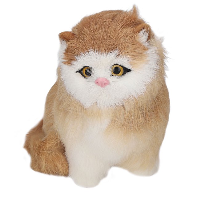 Simulation Cat Doll, Furry Cat Statue Decoration Soft for Kid for Bedroom