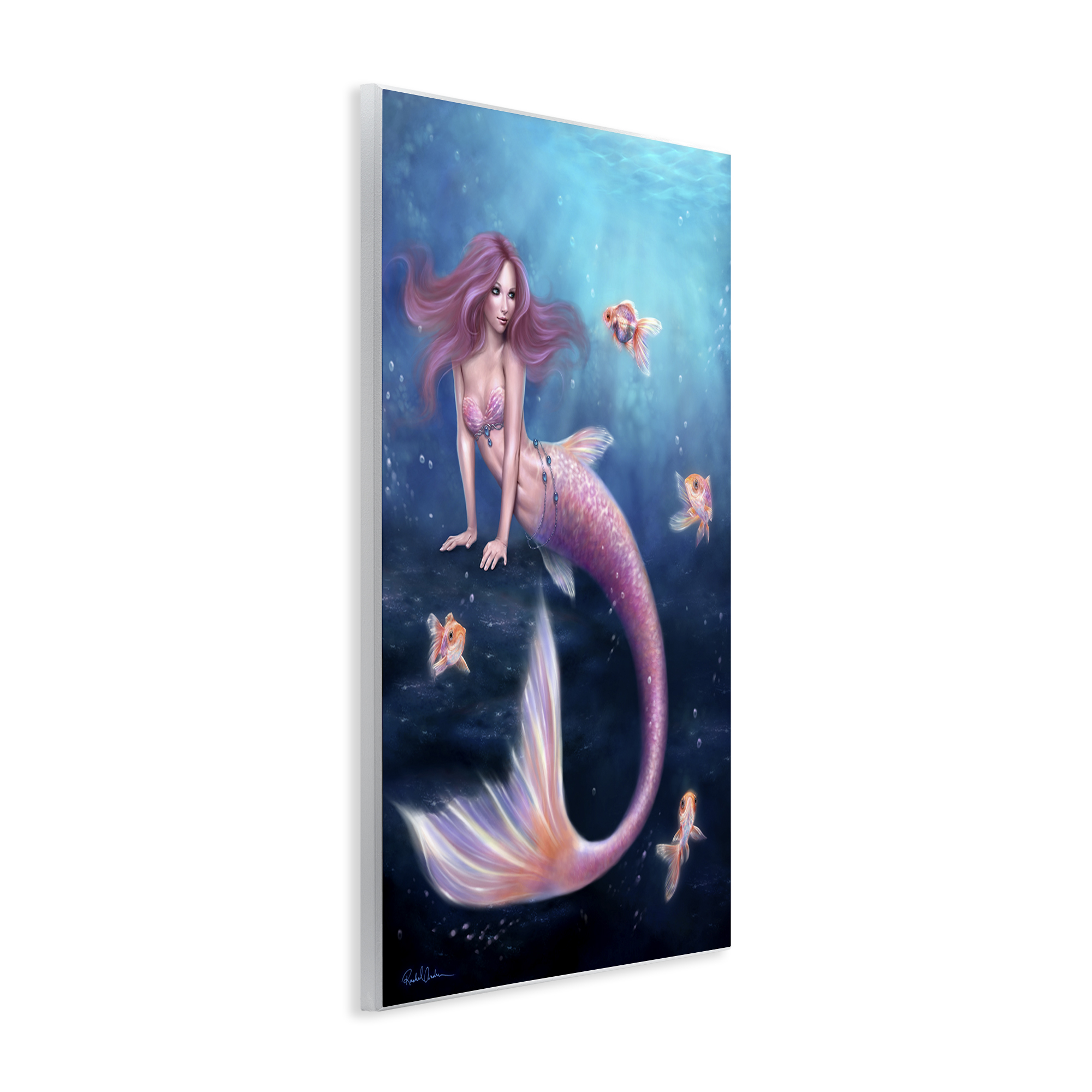 Aurelia Mermaid & Fish Wall Plaque Art, design by Rachel Anderson