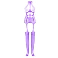 thumbnail image 2 of Under $5.00,Lolmot Sexy Lingerie for Women Womens Fishnet Bodysuit Lingerie Crotchless Mesh Netting Stockings Chemise Hollow Out Babydoll Lingerie Christmas Valentines Gifts, 2 of 3