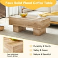 thumbnail image 4 of Modern Simple Coffee Table with Sturdy Legs, Wood Texture Center Table with Thick Tabletop, 43.3"x21.6" Coffee Table for Living Room, Apartment, Natural, 4 of 10