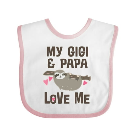 

Inktastic My Gigi and Papa Love Me Outfit Gift Baby Girl Bib