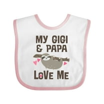 Inktastic My Gigi and Papa Love Me Girls Baby Bib