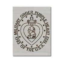 Purple Heart Military Order Veteran Stencil Template Reusable 8.5 x 11 for Painting on Walls, Wood, Etc. By Stencilville