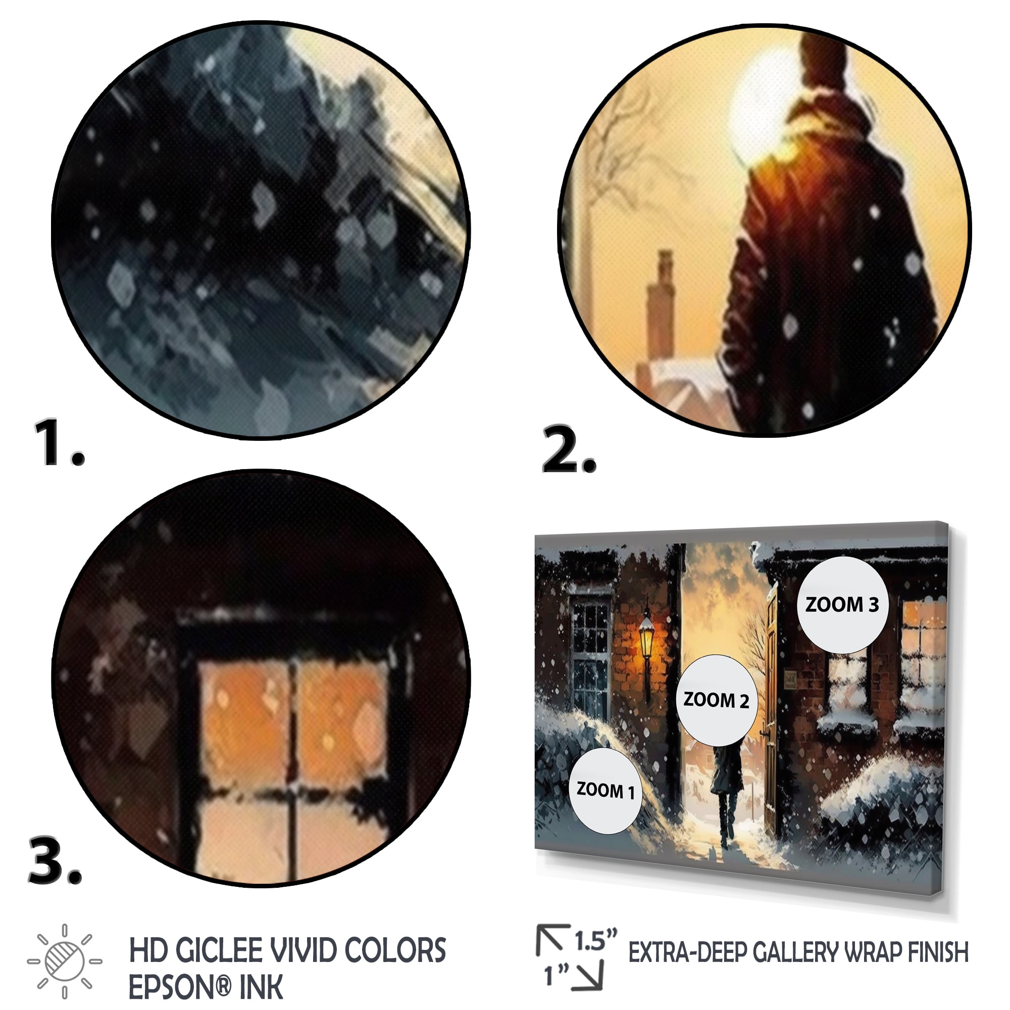 Designart Man Walking In Winter Scene Canvas Wall Art