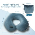 thumbnail image 3 of Inflatable Travel Neck Pillow for Airplane Train Car Washable Pillowcase U Shaped Office Napping Pillow, 3 of 7