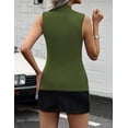 thumbnail image 7 of Zeagoo Womens Sleeveless Mock Turtleneck Tank Tops Slim Fit Stretch Ribbed Tops Casual Basic Layering Shirts, 7 of 7