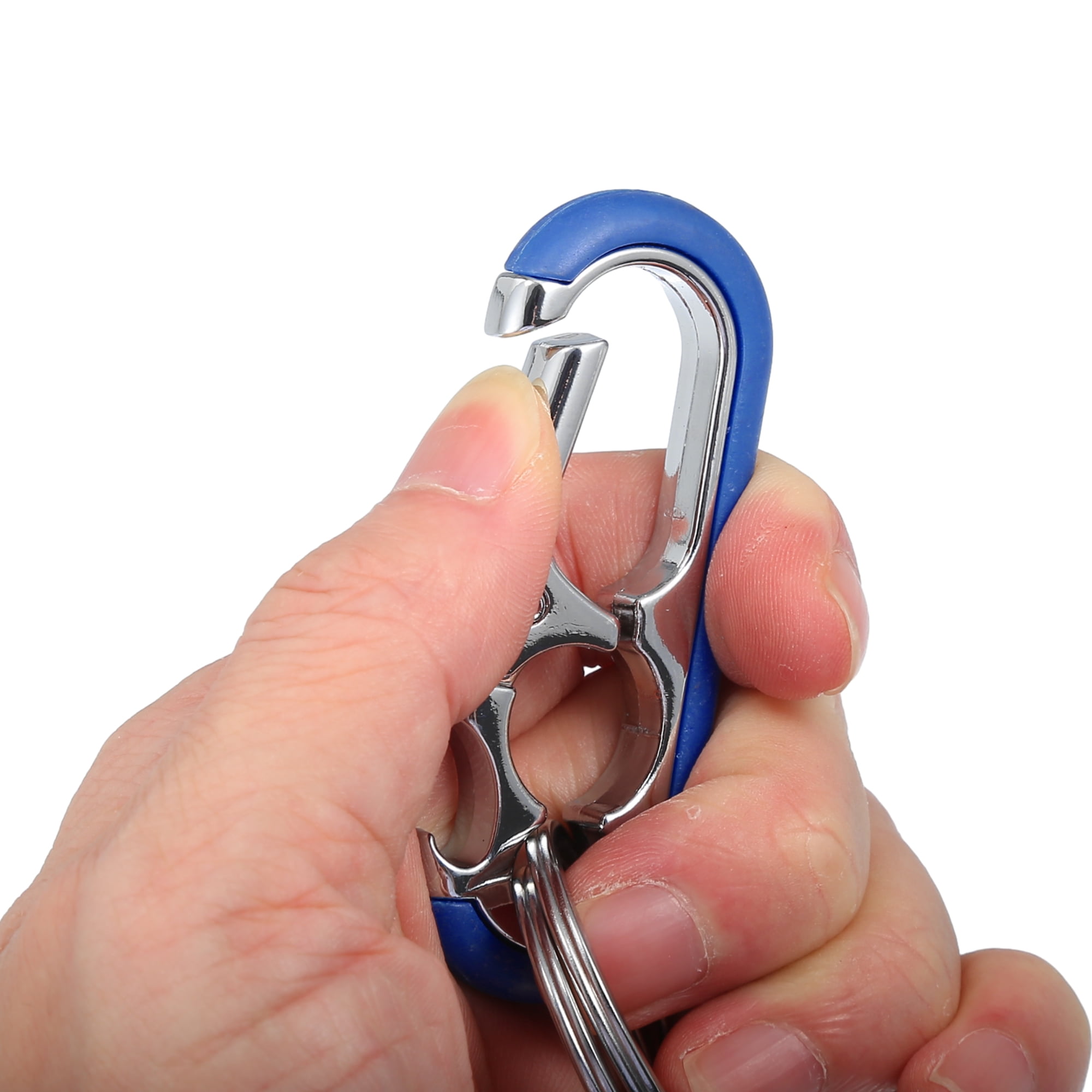 Unique Bargains Car Fob Key Chain Keychain with Double Hoop Blue