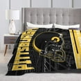 thumbnail image 6 of Pittsburgh Blanket Gifts for Men Women Youth Fans Lightweight Flannel Throw Blanket Classic Sport Team Color Blankets for Sofa Bedroom Living Room 60" X 50", 6 of 6