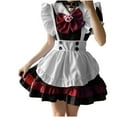 thumbnail image 1 of LOVZFMLL Robe de Soubrette de Festival de Bière pour Femme, Mode, Unie, Décontractée, à Manches Longues, à Col Rond, Rouge, 2TG, 1 of 3