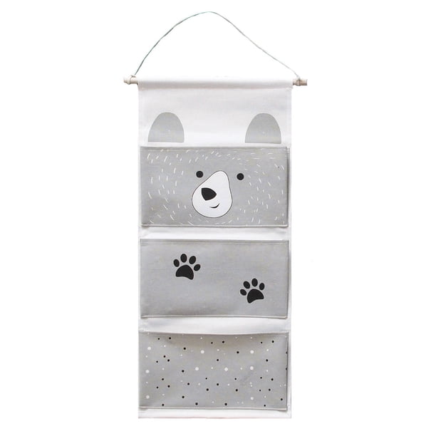 Organizador colgante Animal de dibujos animados Bolsillos colgantes Puerta de pared Bolsa de almacenamiento colgante Bolsa de utensilios de guardería con 3 bolsillos Sailing Electrónica