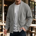 thumbnail image 2 of MXALUOB Men's Cardigan Sweaters Shawl Collar Open Front Long Sleeve Winter Sweater Solid Color Regular Fit Fashion Outerwear for Daily Wear, 2 of 6