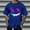 Blue, variant on Men's Spooky Smile T Shirts Creepy Halloween Tees Short Sleeve Crewneck Novelty Scary Face Tops