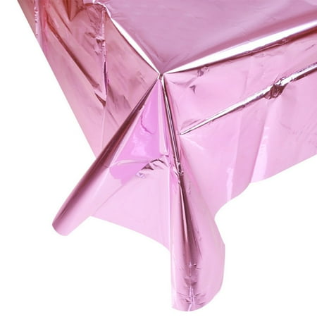 

Glossy Disposable Rose Tablecloth Christmas Party Decor Foil Table Cloth