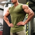 thumbnail image 3 of Men Gym V Neck Cotton Bodybuilding Tank Top Workout Fitness Muscle Vests Singlet, 3 of 8