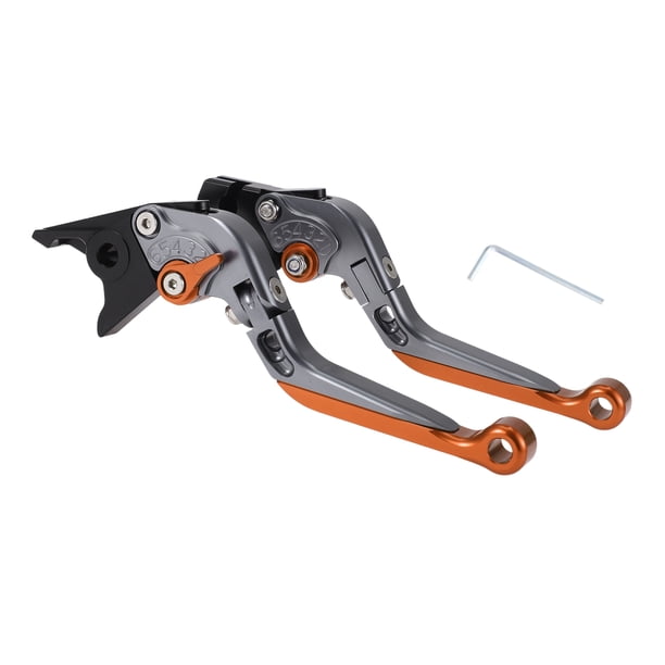 Palancas de freno y embrague cortas y largas para Yamaha YZF R1 99-01, palanca de freno ajustable de motocicleta, aleación de aluminio, mango de titanio con extremo naranja