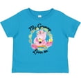 thumbnail image 3 of Inktastic Baby Flamingo My Grammy Loves Me with Flower Wreath Boys or Girls Baby T-Shirt, 3 of 5