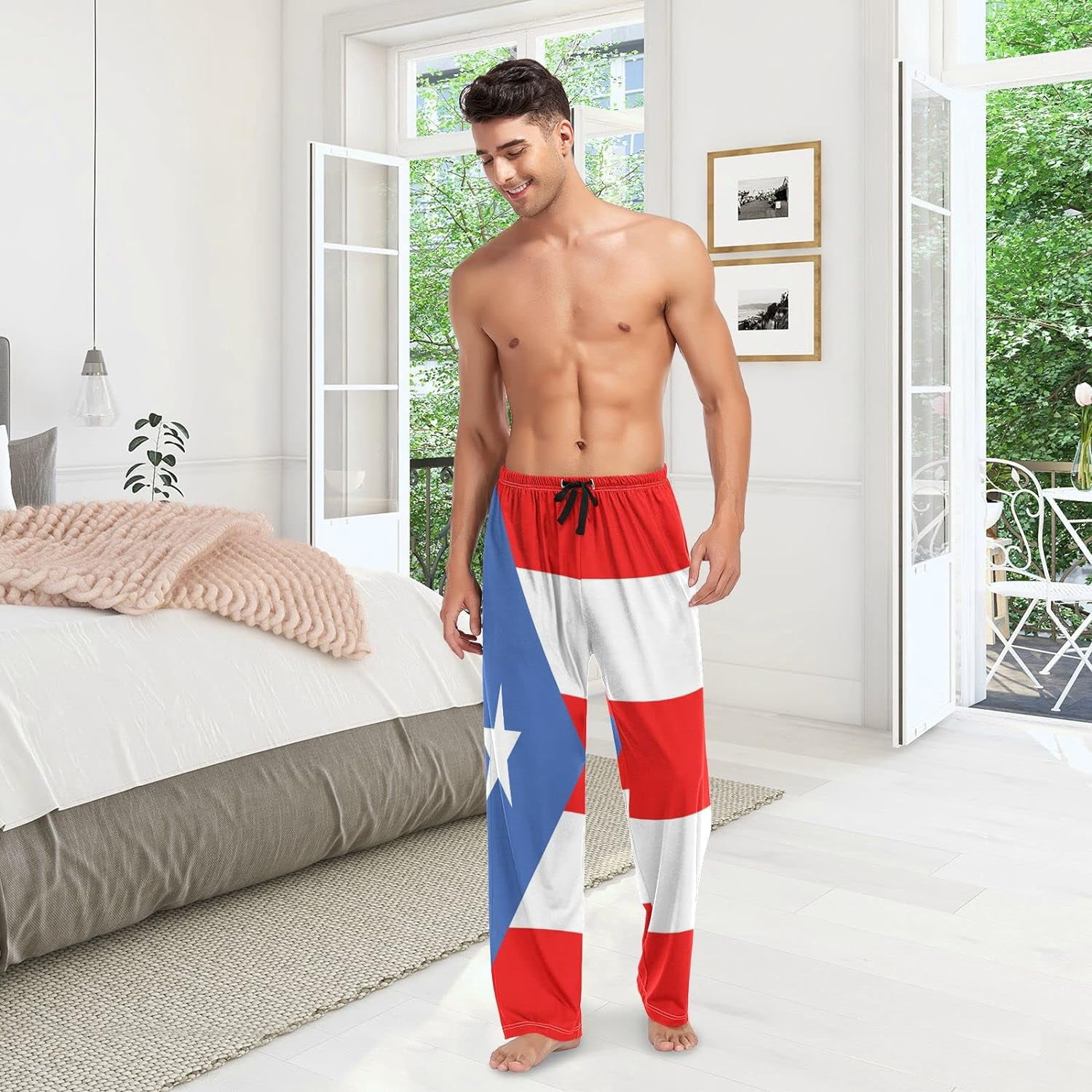 Top-kevin Mexico Flag Men's Pajama Pants Sleepwear Lounge Pajama
