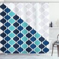 thumbnail image 1 of Ambesonne Abstract Shower Curtain, Wavy Stripes Spirals, 69"Wx70"L, Turquoise Dark Blue, 1 of 3