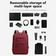 thumbnail image 4 of Mochila para portátil de 15.6 pulgadas, mochila de viaje delgada de negocios roja con puerto de carga USB, mochila de hombro doble de gran capacidad para la universidad y la escuela, regalos para homb, 4 of 6