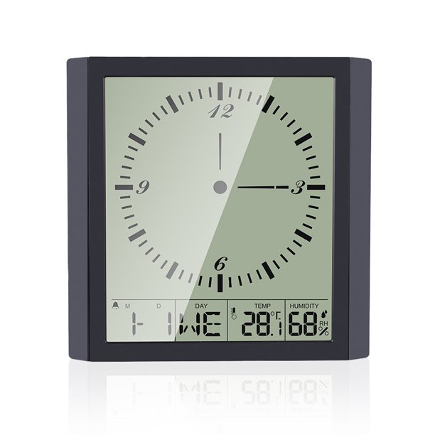 Reloj de alarma digital cuadrado Linterna de LED multifuncional ajustable Termómetro de pantalla de monitor automático para sala de estar de dormitorio tholdsy EL022660-00