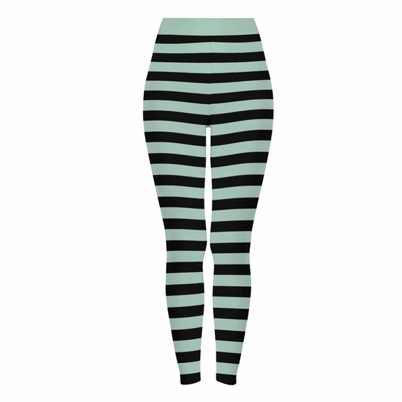 GERsome Women's Striped Leggings High Waisted Tights Ankle Length Leggings Pants for Women Halloween Christmas Party Leggings Size S