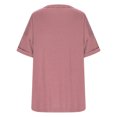thumbnail image 3 of TMOYZQ Womens Oversized Boyfriend Tee Shirts Short Sleeve Trendy Crew Neck Solid Color Loose Workout Tee Casual Summer Tops, 3 of 5