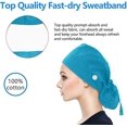 thumbnail image 5 of GrmtClth Nurse Caps for Women Bouffant Dentist Nursing Hats with Buttons Working Cap for Long Hair Sky Blue, 5 of 6
