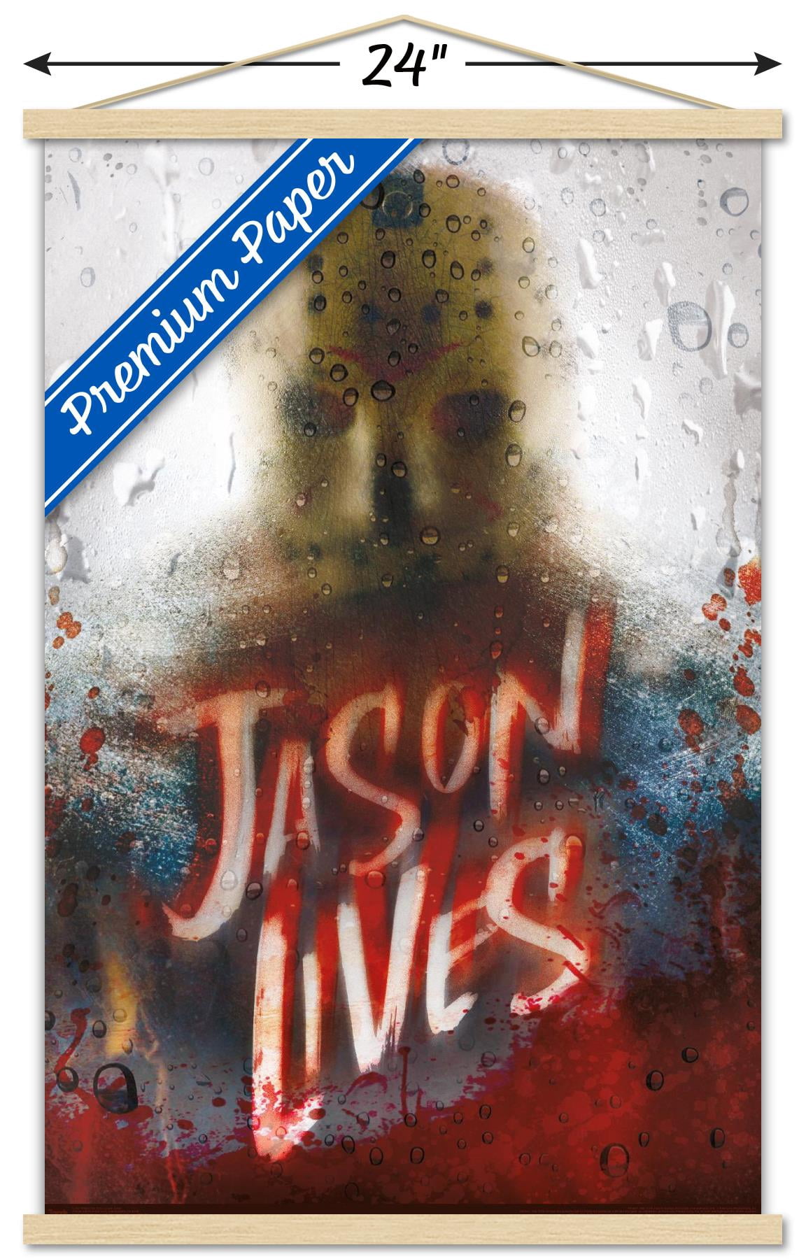 Friday The 13th - Jason Lives Wall Poster with Wooden Magnetic Frame, 22.375" x 34"